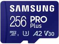 Samsung PRO Plus microSD-Karte + SD-Adapter, 256 GB, Für Mobile Gaming auf