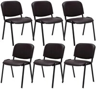 CLP 6er Set Besucherstuhl Ken Kunstleder I Stapelstuhl Mit Robustem...