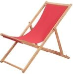 vidaXL Holz Strandliege Rot Sonnenliege Liegestuhl Strandstuhl Liege Garten