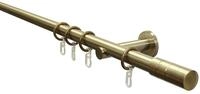 Gardinia Gardinenstangen Set 1-Lauf Zylinder &Oslash; 20 mm Messing-antik 120 cm,...
