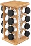 SG Secret de Gourmet Gew&uuml;rz- und Kr&auml;uterst&auml;nder aus Bambus - 16 Glasdosen +