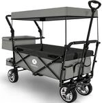 Miweba Faltbarer Bollerwagen MB-20 | Sonnendach UV-best&auml;ndig - 2X Anschnallgurte -