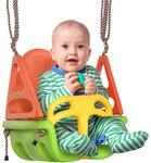 Outsunny Babyschaukel 3 in 1 Kinderschaukel Babysitz verstellbar Mitwachsend