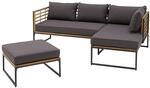 OUTLIV. Ecklounge Floris, 3-teilig, Stahl/Akazie, inkl. Sitz- und R&uuml;ckenkissen,