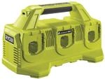 RYOBI 18 V ONE+ 6-Fach-Akku-Ladestation RC18640, 4,0 A Ladestrom, USB-Anschluss,