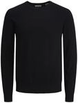 Jack & Jones JJEEMIL Knit Crew Neck NOOS Herren, Schwarz, XL