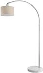 MONZANA&reg; Bogenlampe Stoffschirm Marmorfu&szlig; 150-175 cm H&ouml;henverstellbar Fu&szlig;schalter
