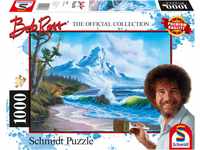 Schmidt Spiele 57537 Bob Ross, Berg am Meer, 1000 Teile Puzzle, Normal