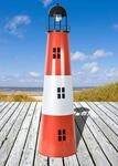 J&uuml;rgen Westerholt 120 cm Solar Leuchtturm Metall-Leuchtfeuer mit Solarbeleuchtung,