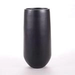 Pflanzk&uuml;bel Fiberglas, rund konisch D40xH80cm elegant schwarz-matt.