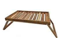 Akazien Betttablett mit ausklappbaren Beinen - 49 x 33 cm - Holz Serviertablett...