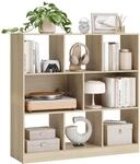 VASAGLE B&uuml;cherregal, Regal, W&uuml;rfelregal, Standregal, 8 offene F&auml;cher, horizontal,