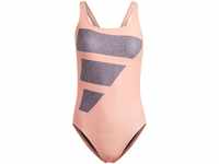 ADIDAS HR4380 Big Bars Suit Swimsuit Women's Coral Fusion/Shadow Navy/White 48