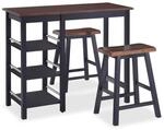vidaXL Bar Set 3-TLG. MDF Schwarz Bartresen Stehtisch Bartisch Barstuhl Hocker