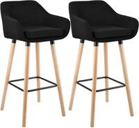 CLP Barhocker 2er Set gepolstert mit Lehne Grant, Barstuhl mit Stoffbezug,...