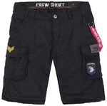 Alpha Industries Herren Crew Short Patch F&uuml;r Cargos, Schwarz, 36 EU