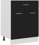 vidaXL Schubunterschrank Lyon Schwarz 60x46x81,5 cm Holzwerkstoff