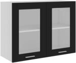 vidaXL H&auml;ngeglasschrank 2 Regalb&ouml;den H&auml;ngeschrank Einbauk&uuml;che K&uuml;chenzeile
