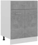 vidaXL Schubunterschrank Betongrau 60x46x81,5 cm Holzwerkstoff