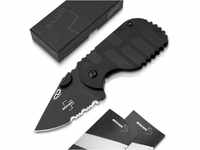 BÖKER PLUS® Subcom 2.0 All Black - Mini Einhand Klapp-Messer mit Zytel Griff -