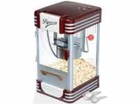 Jago® Popcornmaschine Retro - 60L/h, 200g/10min, Edelstahl Topf, für salziges