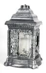 BURI Grablaterne mit &Ouml;llicht 26cm Silber Grabschmuck Grabkerzen Grablicht Friedhof