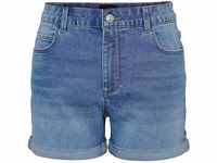 PIECES Damen Pcpeggy Mw Lb Noos Bc Shorts, Light Blue Denim, M EU