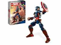 LEGO Marvel Captain America Baufigur, Superheld mit Schild, Avengers BAU-Spielzeug