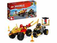 LEGO NINJAGO Verfolgungsjagd Set mit Kais Flitzer und Ras' Motorrad, Spielzeug für