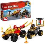 LEGO NINJAGO Verfolgungsjagd Set mit Kais Flitzer und Ras' Motorrad, Spielzeug...