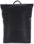 Leonhard Heyden Leder Laptoprucksack mit Laptopfach Hamburg RV-Rucksack 7080 Schwarz