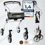 Casa Wei&szlig; Rollator schmal f&uuml;r Wohnung & Innenbereich, faltbar & leicht, 5 kg I