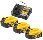 DEWALT 18 Volt / 5 Ah Starter-Set DCB1104P3 (bestehend aus 3x Akkus (DCB 184-XJ) und
