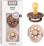 BIBS Boheme Schnuller 2er-Pack. BPA-frei., Kirschform Nippel. Naturkautschuk / Latex,