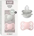 BIBS Supreme Schnuller, 0-6 Monate, 2er-Pack, Haze/Blossom | Symmetrischer Sauger 
