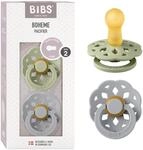 BIBS Boheme Schnuller 2er-Pack. BPA-frei., Kirschform Nippel. Naturkautschuk / Latex,