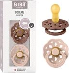 BIBS Boheme Schnuller 2er-Pack. BPA-frei, Kirschform Nippel. Naturkautschuk/Latex,