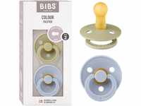 BIBS Colour Schnuller 2er-Pack, BPA-frei, Kirschform Nippel. Naturkautschuk /...