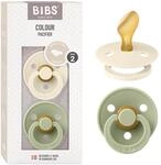 BIBS Colour Schnuller, 6-18 Monate, 2er-Pack, Ivory / Sage | Anatomischer...