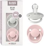 BIBS De Lux Schnuller, 0+ Monate, 2er-Pack, Runder Sauger, Haze/Blossom | Silikon 