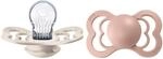 BIBS Supreme Schnuller, 6-18 Monate, 2er-Pack, Ivory/Blush | Symmetrischer Sauger 