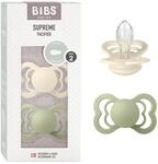 BIBS Supreme Schnuller 2er-Pack, BPA-frei, Symmetrischer Nippel. Silikon, Hergestellt
