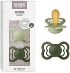 BIBS Supreme Schnuller, 6-18 Monate, 2er-Pack, Sage/Hunter Green | Symmetrischer