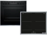 Bosch HND677FH61 Set Einbauherd HET278BB1 Schwarz + Induktionskochfeld...