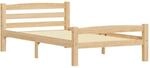vidaXL Massivholzbett Einzelbett Bettgestell Bett Holzbett Bettrahmen Lattenrost