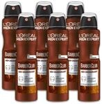L'Or&eacute;al Men Expert 6 er Pack Deospray Barber Club Deodorant Deo 6 x 150 ml