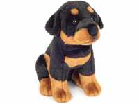 Teddy Hermann 91975 Rottweiler Hund sitzend 30 cm, Kuscheltier, Plüschtier mit