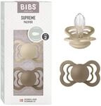 BIBS Supreme Schnuller, 6-18 Monate, 2er-Pack, Vanilla/Dark Oak | Symmetrischer