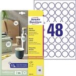 AVERY Zweckform 6223-10 Runde Etiketten (480 Klebepunkte, &Oslash;30mm auf A4, runde