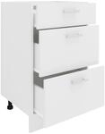 VCM K&uuml;chenm&ouml;bel Unterschrank 50x46x82 cm 3 Schubladen | Stauraum f&uuml;r T&ouml;pfe und